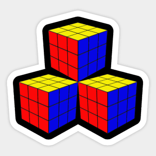 Three Rubik Cubes in a Triangle Sticker